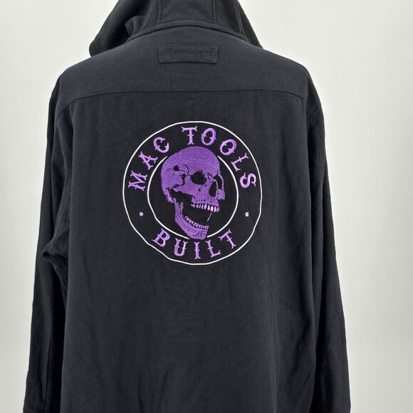 Mac Tools Flannel Lined Hooded Jacket Men's 2X Black Purple Skull - Picture 5 of 9